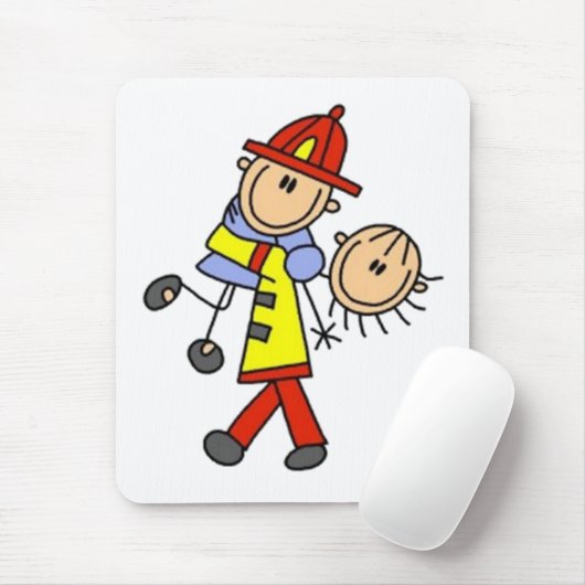 Mein Helden-Feuerwehr-Strichmännchen Mousepad (Mit Mouse)