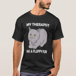 Mein Herapist hat eine fließende Pelz Miau Katzenk T-Shirt