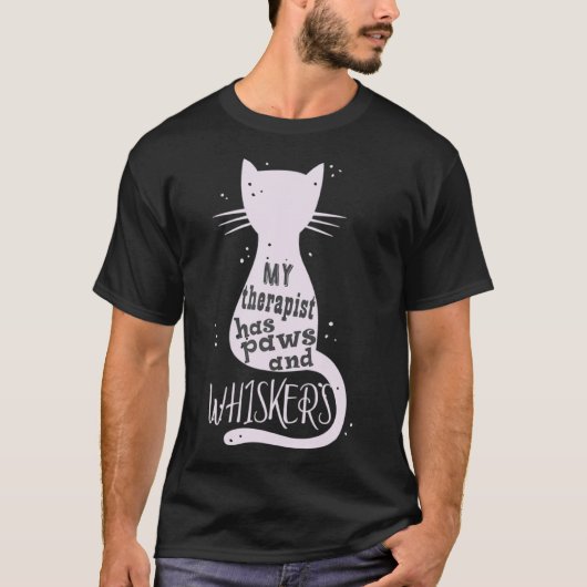 Mein Herapist hat Paare und Whisker Katze Kätzchen T-Shirt (Vorderseite)