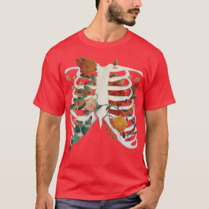 Mein Herbst Herz Skelettkäfig mit Herbst-Pflanze T-Shirt