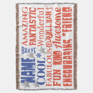 Mein Hero Admirable Qualities Typography USA Flag Decke