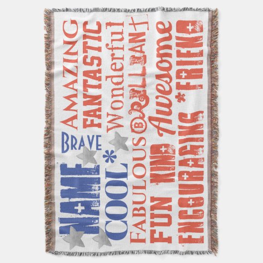 Mein Hero Admirable Qualities Typography USA Flag Decke (Vorderseite Vertikal)