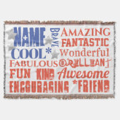 Mein Hero Admirable Qualities Typography USA Flag Decke (Vorderseite)