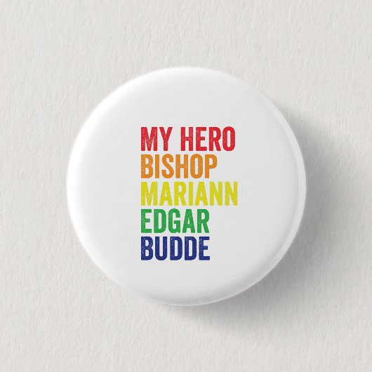 Mein Hero Bischof Mariann Edgar Budde Trans LGBT Button (Vorderseite)