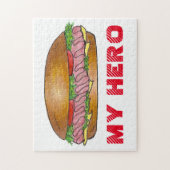 Mein Hero Ham Cheese Hoagie U-Boot Sandwich Puzzle (Vertikal)