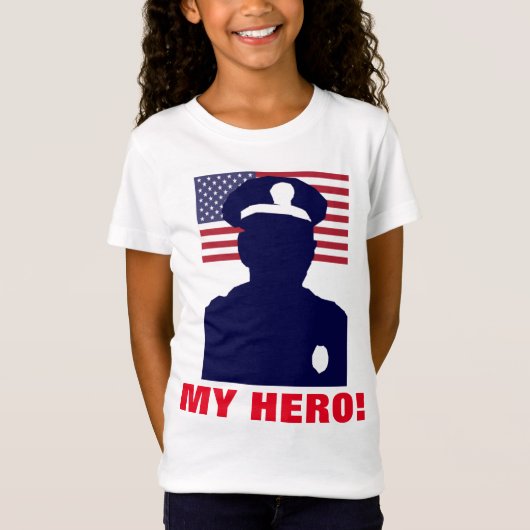 MEIN HERO POLIZIST T-Shirt (Vorderseite)