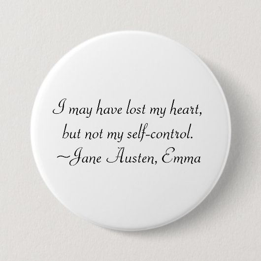 Mein Herz-Austen-Emma-Zitat verloren Button (Vorderseite)