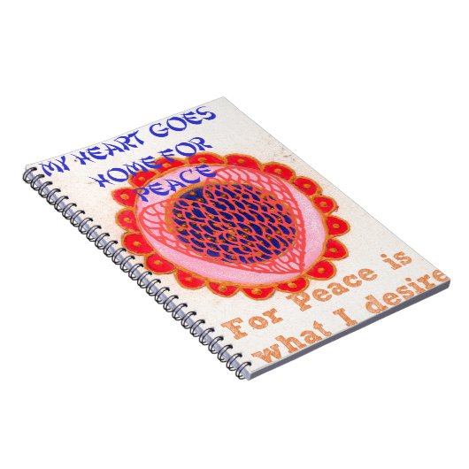 Mein Herz bekommt Zuhause für Peace.pnng Notizblock (Rechte Seite)