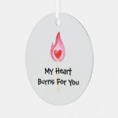 Mein Herz brennt für dich Ornament Aus Metall (Vorderseite links)