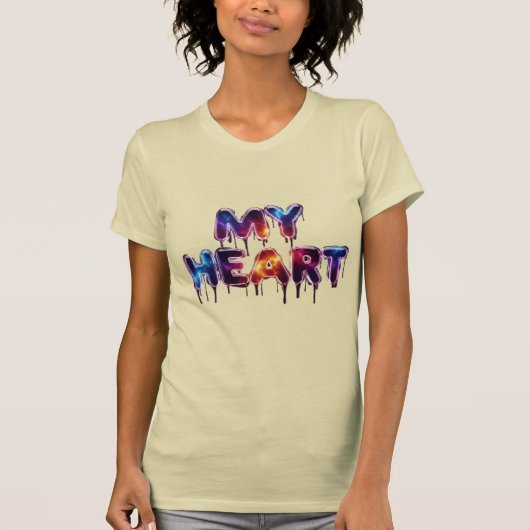 Mein Herz – Cosmic Drip Text T-Shirt Design (Vorderseite)