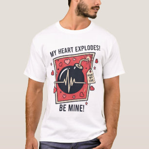 "Mein Herz explodiert" Vintage-Bomben-Illustration T-Shirt