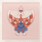 Mein Herz finden: Herzförmige Sperre Glasuntersetzer (Vorderseite)