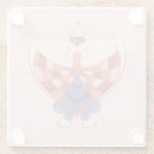 Mein Herz finden: Herzförmige Sperre Glasuntersetzer (Rückseite)