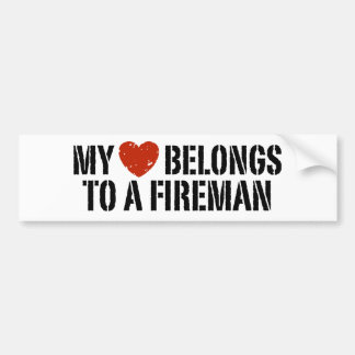 Mein Herz Fireman Autoaufkleber