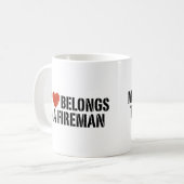 Mein Herz Fireman Kaffeetasse (Vorderseite Links)