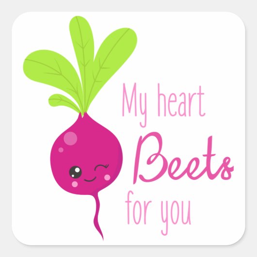 Mein Herz für dich Quadratischer Aufkleber (Vorderseite)