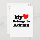 Mein Herz gehört Adrian Postkarte (Vorne/Hinten)