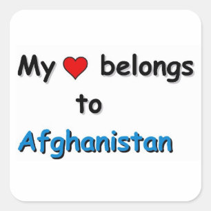 Mein Herz gehört Afghanistan Quadratischer Aufkleber