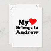 Mein Herz gehört Andrew Postkarte (Vorne/Hinten)