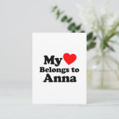 Mein Herz gehört Anna Postkarte (Stehend Vorderseite)
