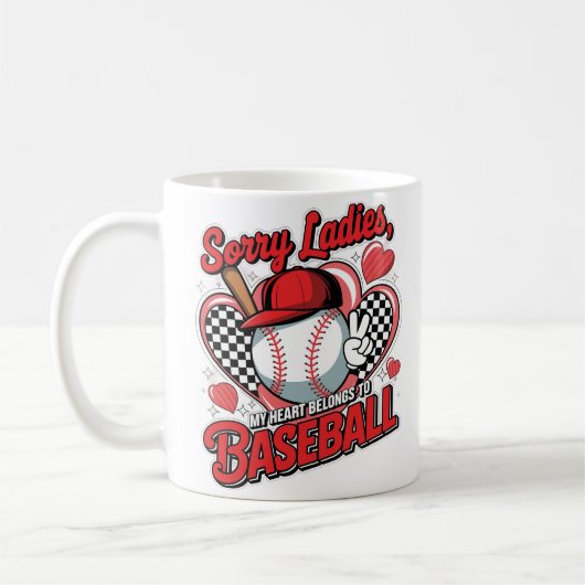 Mein Herz gehört Baseball Kaffeetasse (Links)