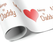 Mein Herz gehört Daddy Geschenkpapier (Rolleneckpunkt)