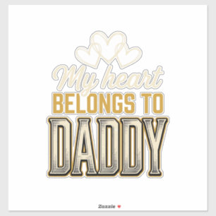 Mein Herz gehört Daddy Vintage-Typografie-Shirt Aufkleber