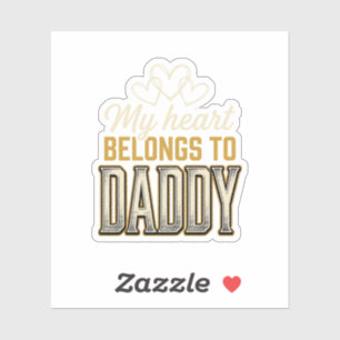 Mein Herz gehört Daddy Vintage-Typografie-Shirt Aufkleber