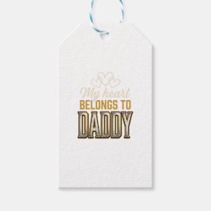 Mein Herz gehört Daddy Vintage-Typografie-Shirt Geschenkanhänger