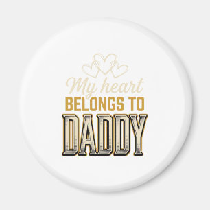 Mein Herz gehört Daddy Vintage-Typografie-Shirt Magnet