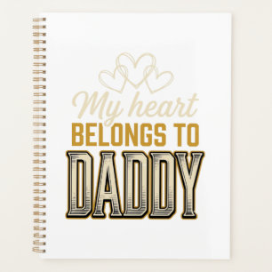 Mein Herz gehört Daddy Vintage-Typografie-Shirt Planer