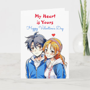 Mein Herz gehört Dir   Anime Frohen Valentinstag Karte