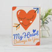 Mein Herz gehört dir Feiertagskarte (Stehend Vorderseite)