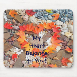 Mein Herz gehört dir Mousepads Blätter Felsen