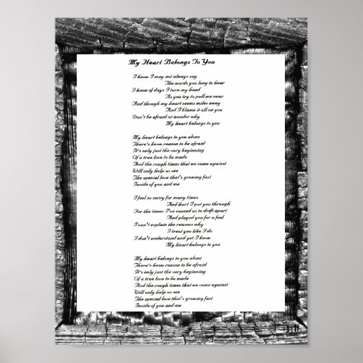 Mein Herz gehört dir Poster (Vorne)