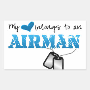 Mein Herz gehört einem Airman Rechteckiger Aufkleber