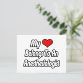 Mein Herz gehört einem Anästhesisten Postkarte (Stehend Vorderseite)