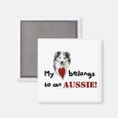 Mein Herz gehört einem Aussie! Magnet (Vorderseite/Rückseite)