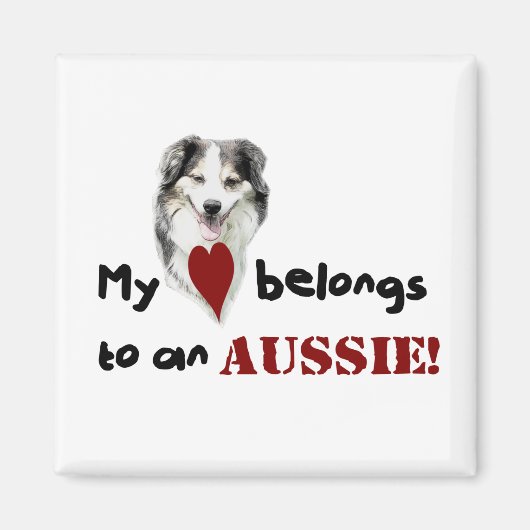 Mein Herz gehört einem Aussie! Magnet (Vorne)