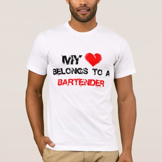 Mein Herz gehört einem Barkeeper T-Shirt (Vorderseite)