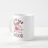 Mein Herz gehört einem Bulldog Kaffeetasse (Vorderseite Links)
