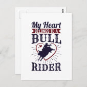 Mein Herz gehört einem Bullenreiter Postkarte (Vorne/Hinten)