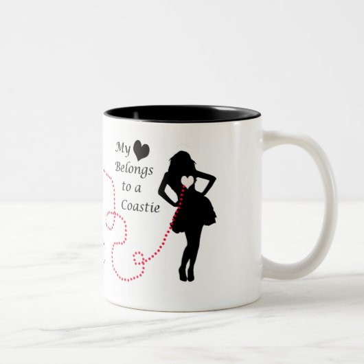 Mein Herz gehört einem Coastie Zweifarbige Tasse (Rechts)