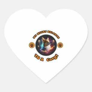 Mein Herz gehört einem Corgi Herz-Aufkleber