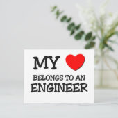 Mein Herz gehört einem ENGINEER Postkarte (Stehend Vorderseite)