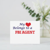 Mein Herz gehört einem Fbi-Agent Postkarte (Stehend Vorderseite)