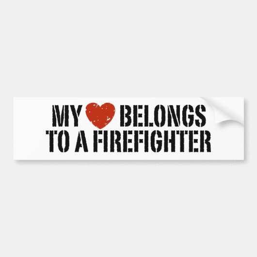 Mein Herz gehört einem Feuerwehrmann Autoaufkleber (Vorne)