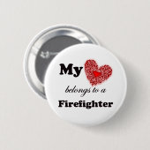 Mein Herz gehört einem Feuerwehrmann Button (Vorne & Hinten)