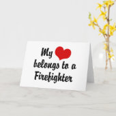 Mein Herz gehört einem Feuerwehrmann Karte (Gelbe Blume)