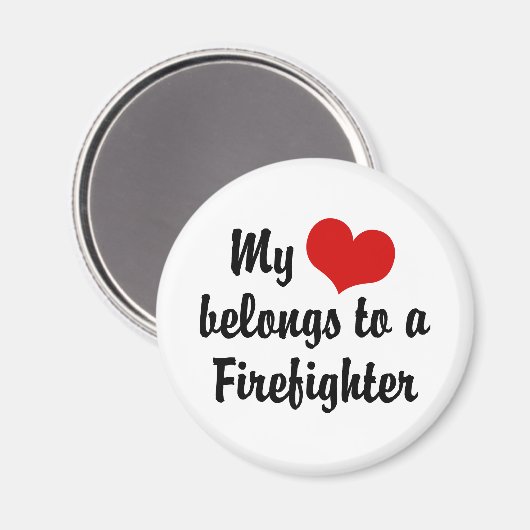 Mein Herz gehört einem Feuerwehrmann Magnet (Vorderseite/Rückseite)